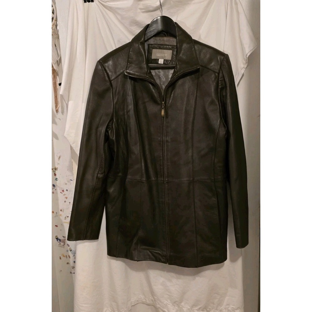 Croft‎ & Barrow Lambskin Leather Mens Jacket, Brown Solid Size L
